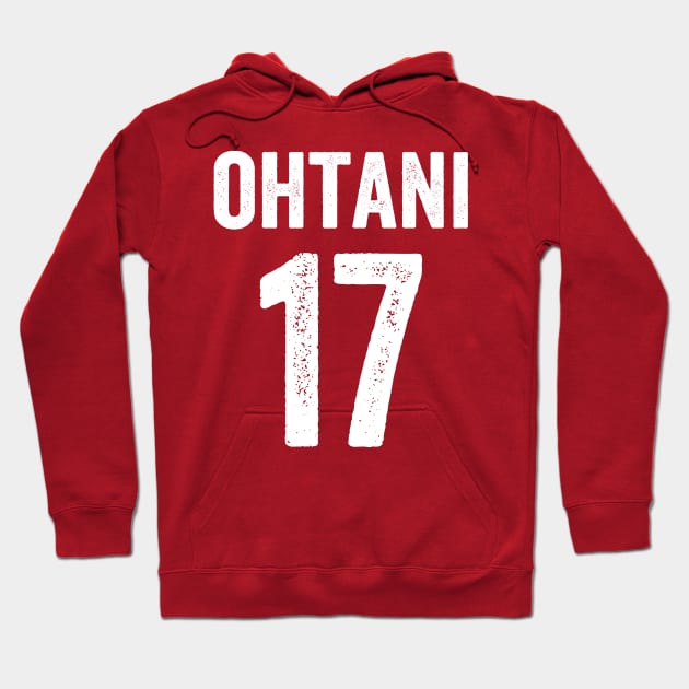 Ohtani 17 - White Font Hoodie by jorinde winter designs